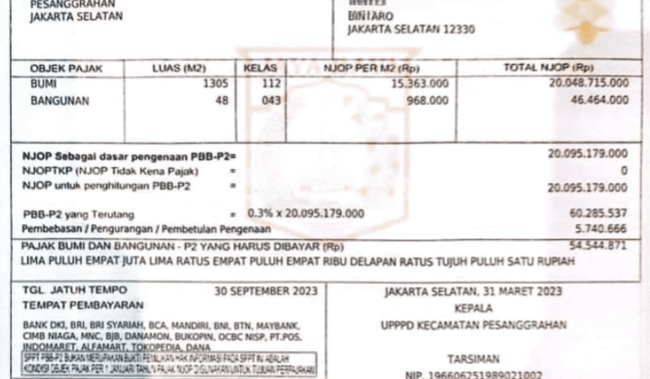 Tanah Kavling Jakarta Selatan Dibawah Njop 2