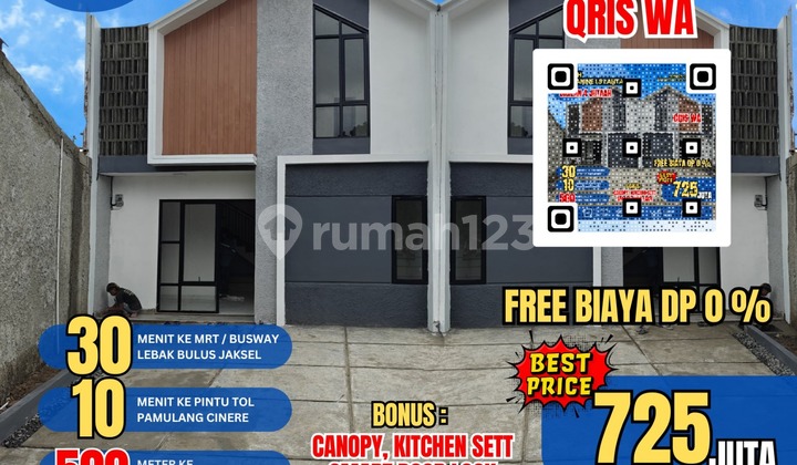 Rumah Mezzanine 700 Jutaan Di Pondok Cabe Free Biaya Dp 0 1