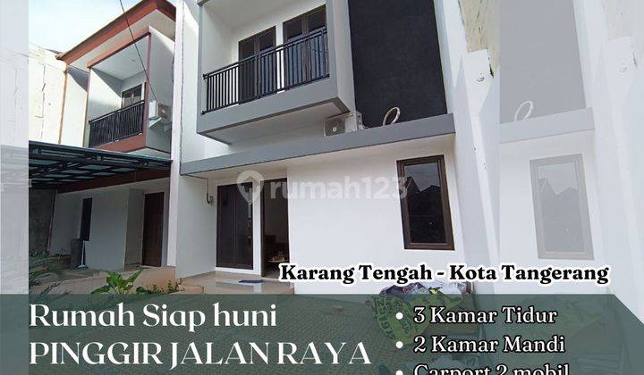 Rumah 2 lantai siap huni pinggir jalan anti gang dekat halte busway 1