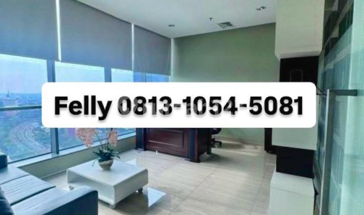 For Rent Fully Furnished Office Space In APL Tower - Area 142.24 m², 265 Thousand/m²/Month, Central Park, West Jakarta