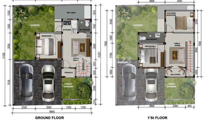 For Sale !!  Rumah modern minimalis 2 lantai dengan desain yang cantik, artistik dan lingkungan yang sangat nyaman di Jalan Dharmawangsa, Kampial, Nusa Dua, Kuta Selatan, Badung  Lokasi Sangat Strategis: 1 menit ke Jalan Utama Dhamawangsa 1 menit ke Polte 2