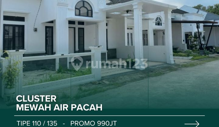 Rumah Dijual Cluster Tipe 100 3 Kamar Lebar Rumah 9m Promo 990jt Dekat Baiturrahmah Air Pacah