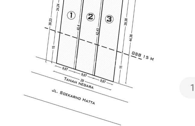 Dijual Tanah kavling di Mainroad soekarno hatta 1182 m² 1