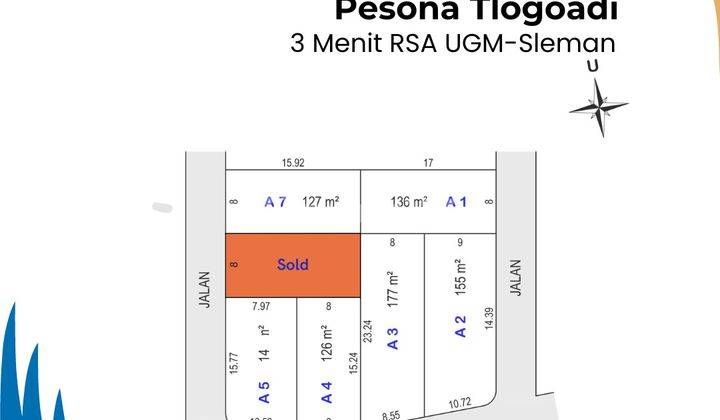 Tanah 136m2. Dekat Rsa Ugm, Univ Uty Dan Exit Tol Monjali 2