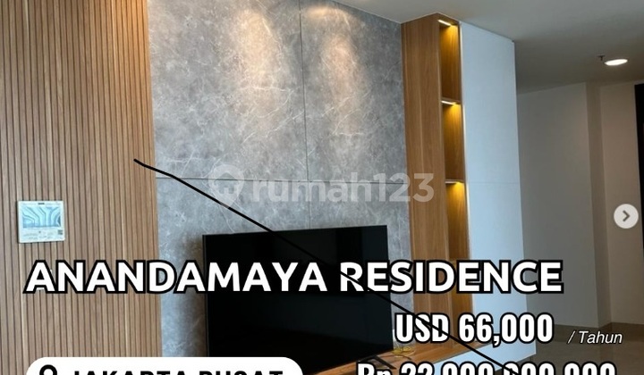 Dijual Apartment  Anandamaya Residence 3BR uk268m2Furnished at Jakarta Pusat
