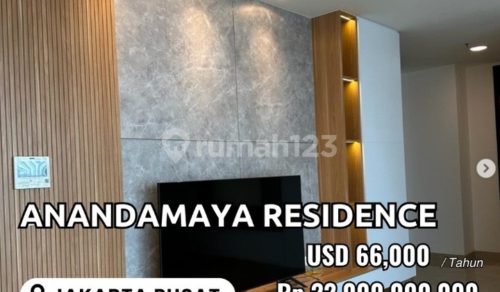 Disewa  Apartment  Anandamaya Residence 3BR uk268m2 Furnsihed at Jakarta Pusat