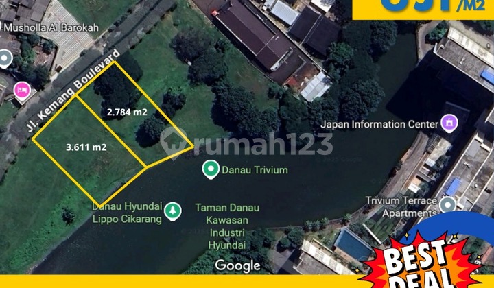 KAVLING KOMERSIAL STRATEGIS VIEW DANAU, LOKASI RAMAI DAN SIAP BANGUN