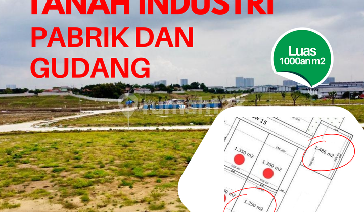 Tanah Industri Murah Luas 1350 m2 Dekat Exit Tol