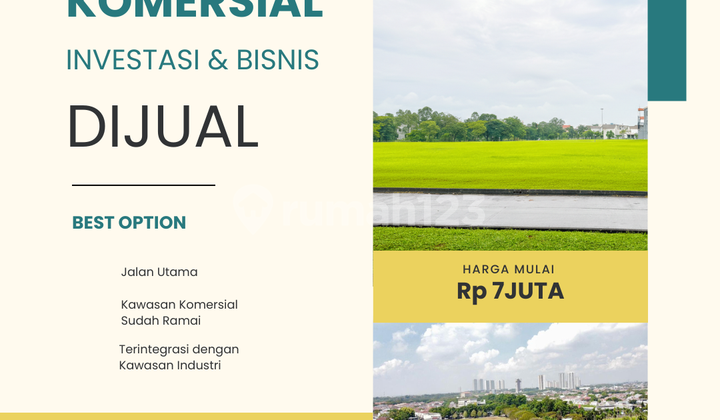 Tanah Komersial Siap Bangun di Jalan Utama Lippo Cikarang