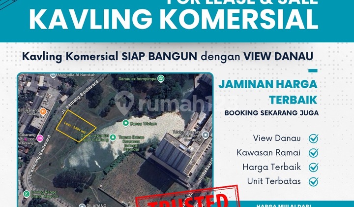 KAVLING KOMERSIAL VIEW DANAU DI LIPPO CIKARANG 1