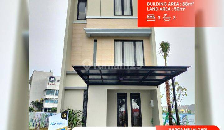 Dijual Rumah 3 Lantai Waterfront Modernland Tangerang Type Walnut 1