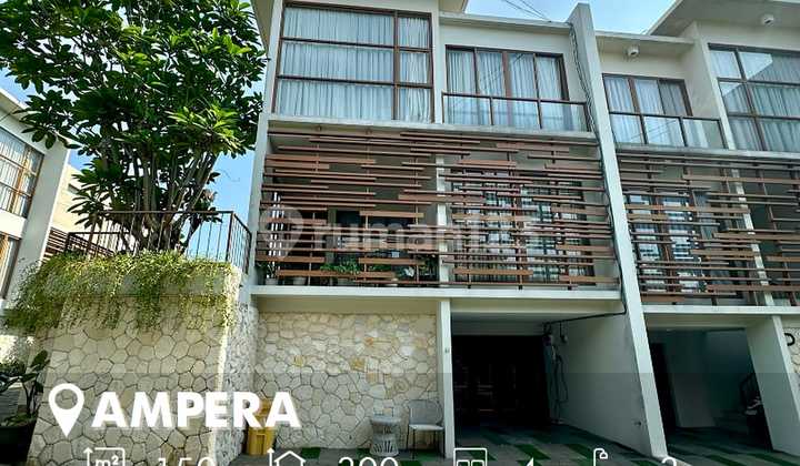 Dijual Rumah 3 LT Semi Furnished Dalam Townhouse Ampera Kemang Jakarta Selatan