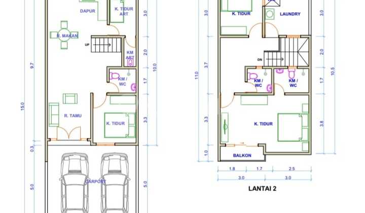 Dijual Rumah Metro Permata 1 6X15m² 3+1Br 2 Lantai 2