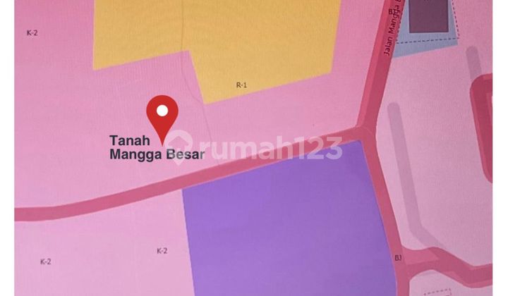 DIJUAL KAVLING DI JL MANGGA BESAR SHM 1.064m² 2