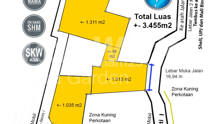 Dijual Kavling 3.455 M², Lokasi Dekat Mall Bintaro dan Universitas Pembangunan Jaya