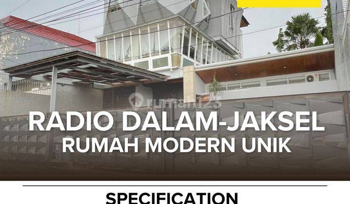 Dijual rumah modern unik di radio dalam Jakarta Selatan  1