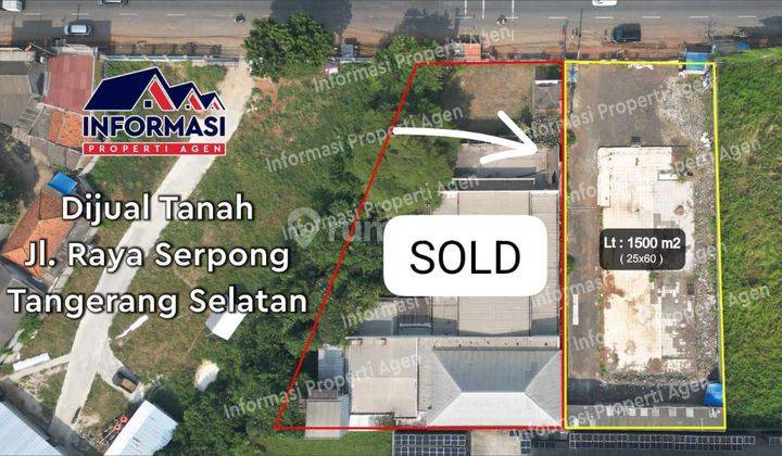 Kav pinggir jalan raya di Jln. Raya Serpong lt. 1500 m2 HGB 1