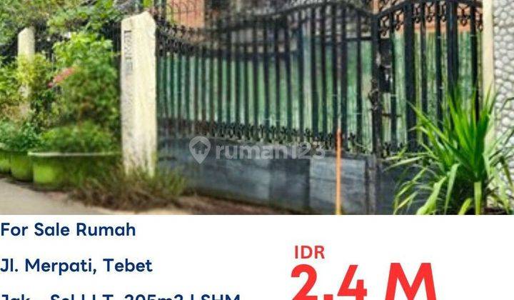 Lelang !!!!! Rumah Tebet 1 Lantai Harga Dibawah 2,5m  1