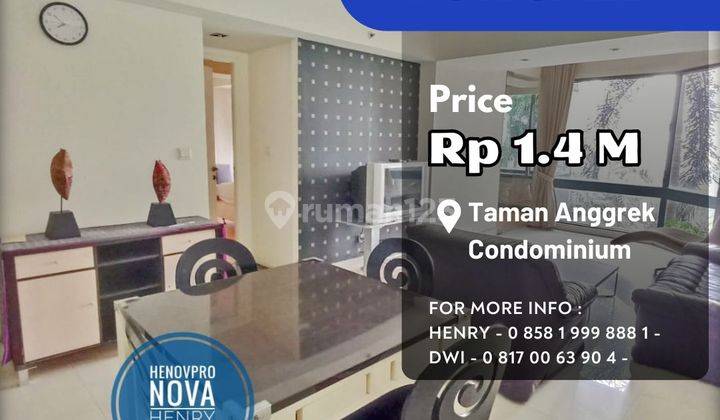 Taman Anggrek Condo 2+1 Br Sdh Renov Hadap Timur Bisa Kpa 1