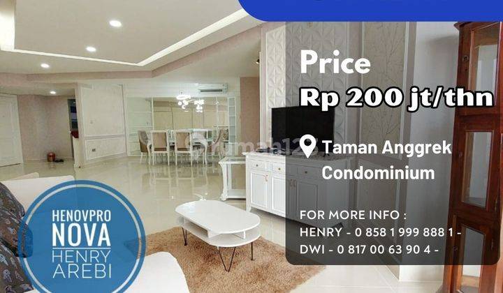 Apartemen Taman Anggrek Unit 3+1 BR Full Furnish Best City View 1