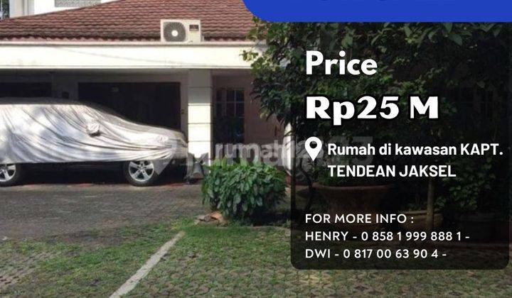 Dibawah Njop Rumah 2 Lantai Di Jl. Kapten Tendean, Hitung Tanah 1