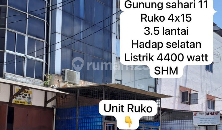 Ruko Strategis 3 1/2 Lantai Gunung Sahari Jakarta Pusat