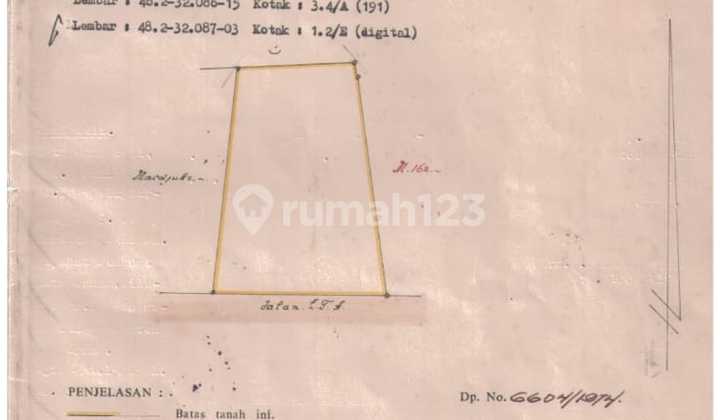 Sty, Dijual Tanah Kavling/Datar, Jl. Puspitek Lt2900, 7.5Jt/Mtr