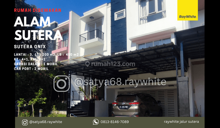 Disewa Rumah 3 Lantai di Sutera Onyx, Alam Sutera Tangerang 1