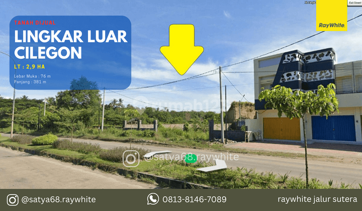 Tanah Dijual 2,9ha di Jalan Lingkar Luar, Lebak Denok Cilegon 1