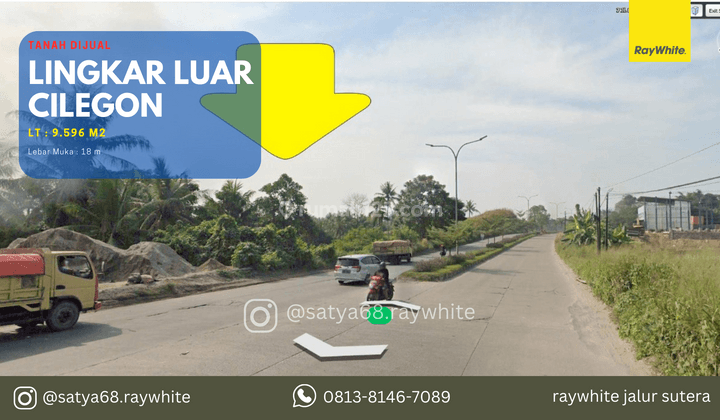 Tanah Dijual 9.596 M2 di Jalan Lingkar Luar Cilegon, Rp.1.3jt m2 1