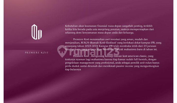 IPB Dormitory Investment Fully Furnished Ready Autopilot Near Toll Access Islamic Environment 2