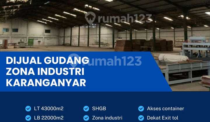 Dijual  gudang industri lokasi Karanganyar luas 43000 meter 2