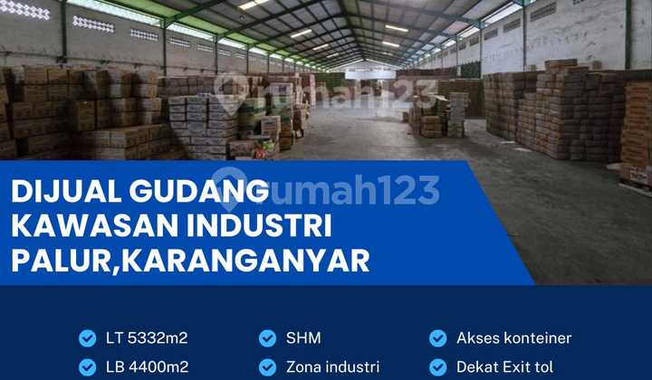 Dijual gudang industri lokasi palur karanganyar luas 5332m BU! 1