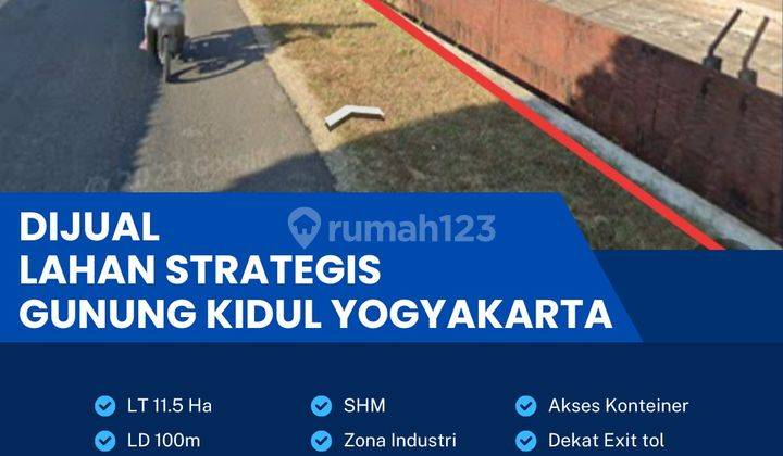 Dijual Lahan Zona Industri,lokasi Gunungkidul Yogyakarta, 11,5 Ha,bu  1