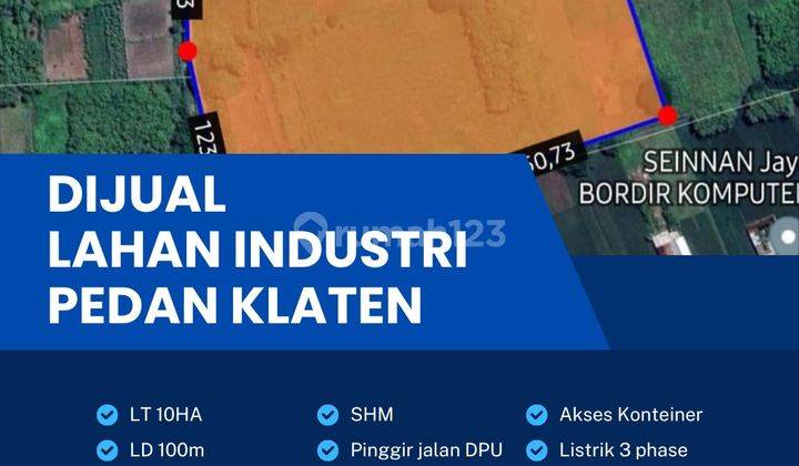 Dijual Tanah Industri Pergudangan 10 Ha Berlimbah Lokasi Klaten  1