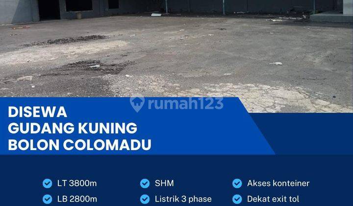 Disewakan Gudang Zona Industri 3800m Colomadu,karanganyar.. 1