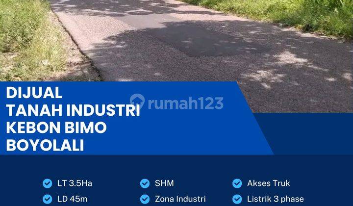 Dijual Lahan Zona Industri 3,5 Hektar Lokasi Kebonbimo,boyolali. 1