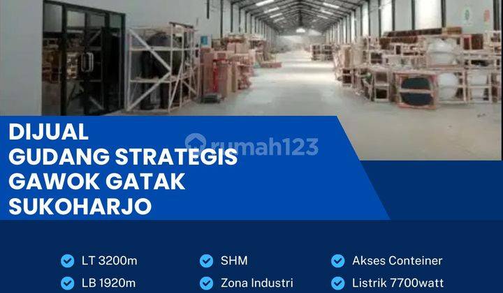 Dijual Gudang Industri Luas 3200m2 Berlimbah Gatak,sukoharjo Bu  1