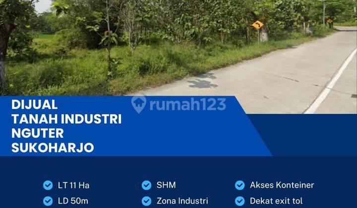 Dijual Tanah Zona Industri 11 Hektar Berlimbah Nguter,sukoharjo  1