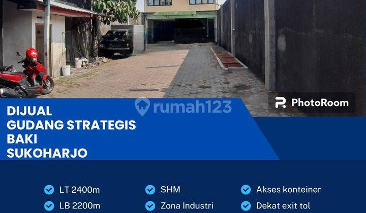 Dijual Gudang Industri Pergudangan 2400m2 Berlimbah Baki,Sukoharjo  1