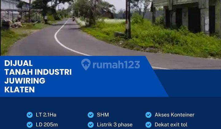 Dijual Tanah Strategis Zona Industri 2,1 Hektar Berlimbah Juwiring,Klaten  1