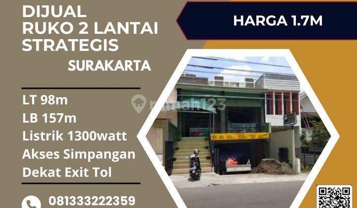 Dijual Ruko Strategis 2 Lantai Luas 98m2 Banjarsari,solo  1