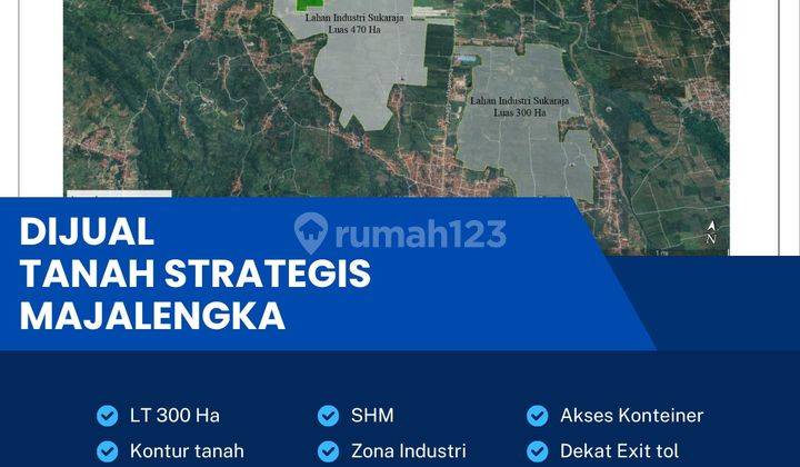 Dijual Lahan Zona Industri,lokasi Jatiwangi,majalengka Luas 770Ha,Bu  2