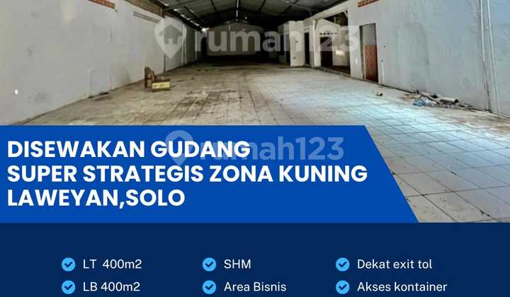 Super Strategic Warehouse on Slamet Riyadi Street Solo 400m2