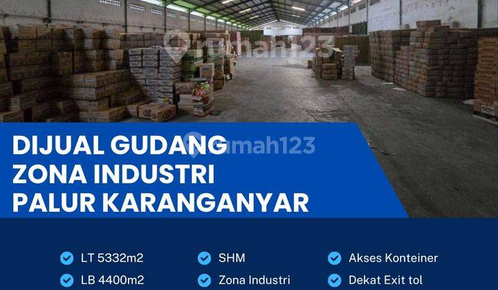 Dijual gudang lokasi palur luas 5332m BU! 1