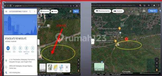 Lahan Zona Merah Industri Lokasi Pracimantoro Wonogiri  Luas 131 Ha