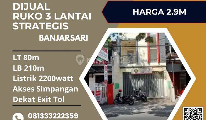 Dijual Ruko Strategis 3 Lantai Luas 80m2 Banjarsari,solo  1