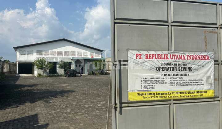 Warehouse Industrial Zone Location Juwiring, Klaten Area 4700m2 Warehouse Industrial Zone Location Juwiring, Klaten Area 4700m2