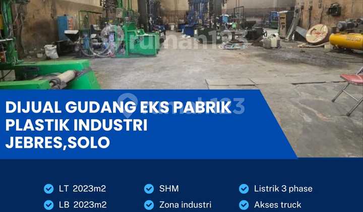Ex-Plastic Factory Warehouse Location Jebres, Solo Area 2023m2 Ex-Plastic Factory Warehouse Location Jebres, Solo Area 2023m2