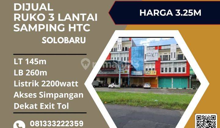 Dijual Ruko Strategis 3 Lantai Luas 145m2 Solo Baru 1